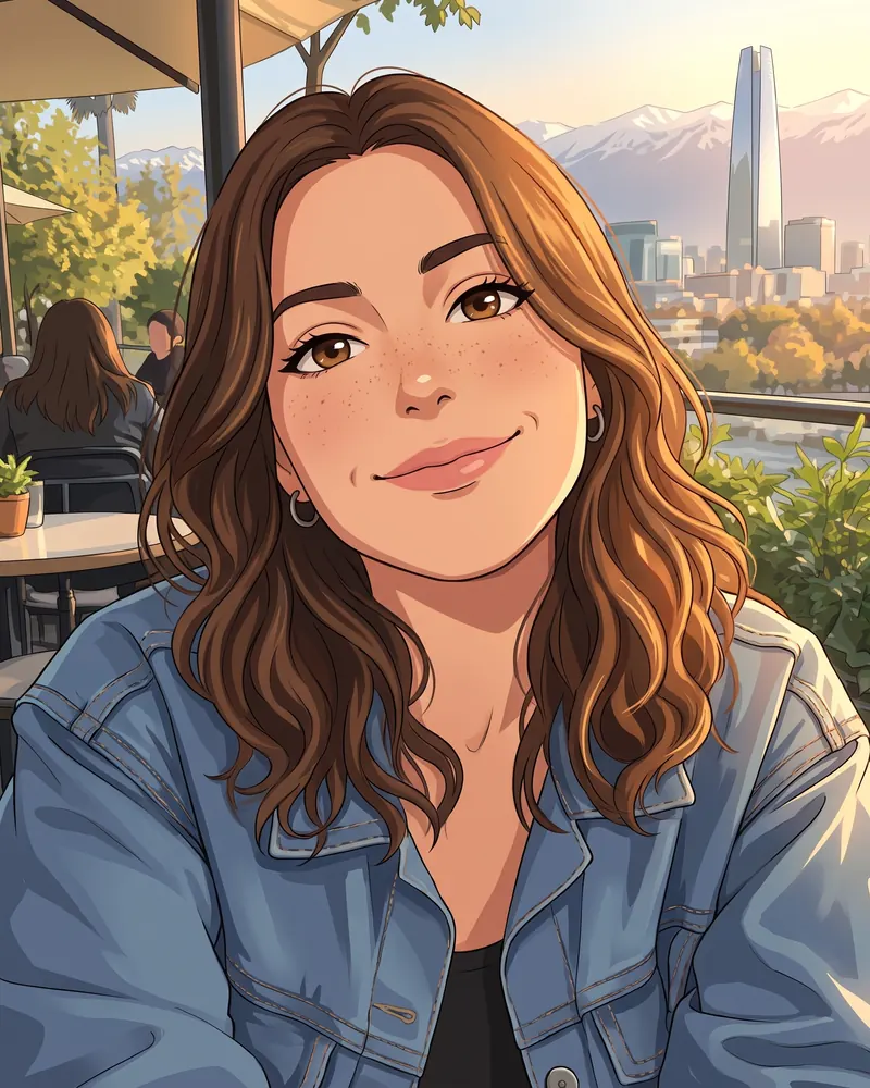 La misma chica dibujada en estilo anime