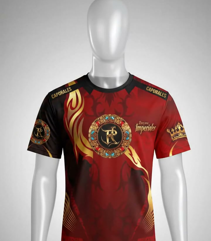 Polera sublimada Ensutex con diseño de caporales